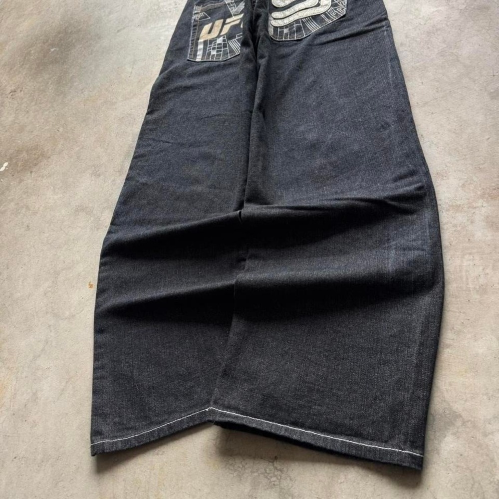 Baggy Black Sean John Wide Leg Southpole Styl Y2K Vintage Denim Jeans 36x32 - Picture 4 of 8